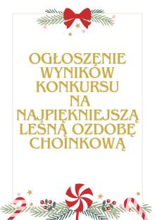 ROZTRZYGNIĘCIE KONKURSU PLASTYCZNEGO „LEŚNA OZDOBA CHOINKOWA”